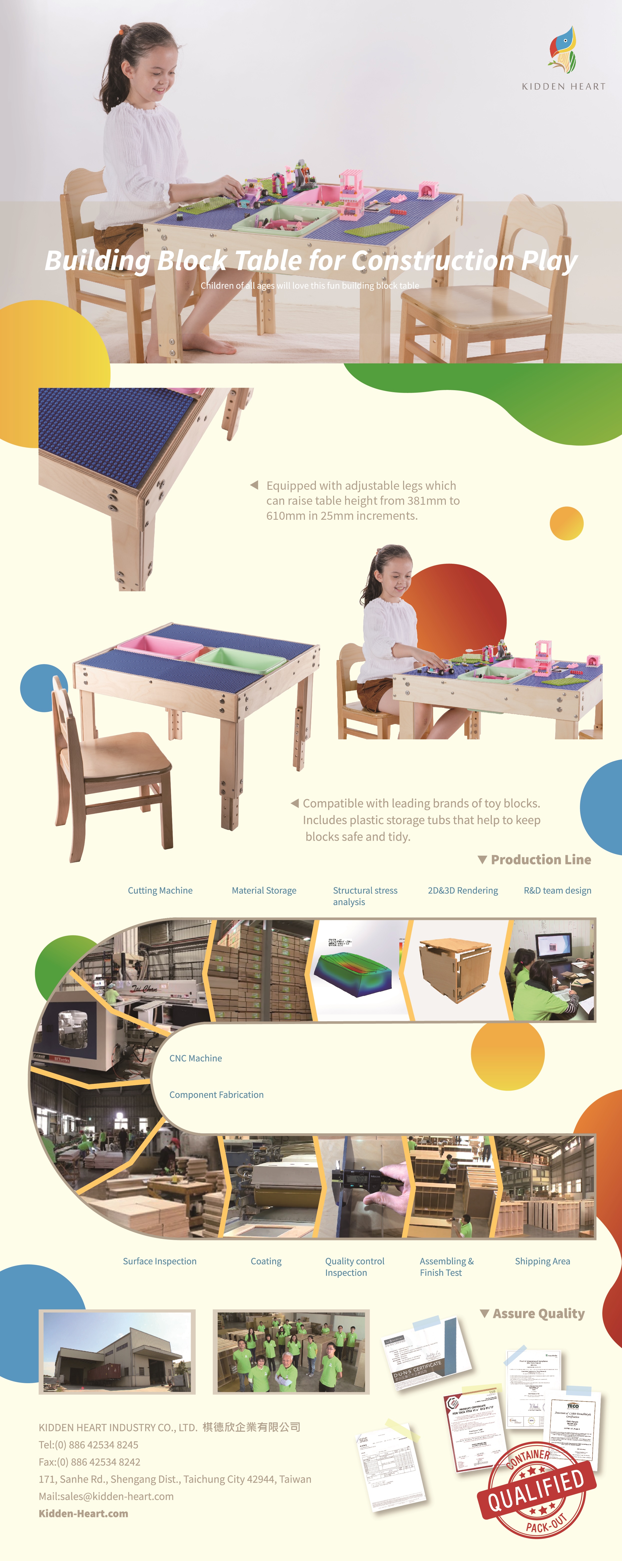 Birch Plywood Building Block Table for Construction Play (BT202)